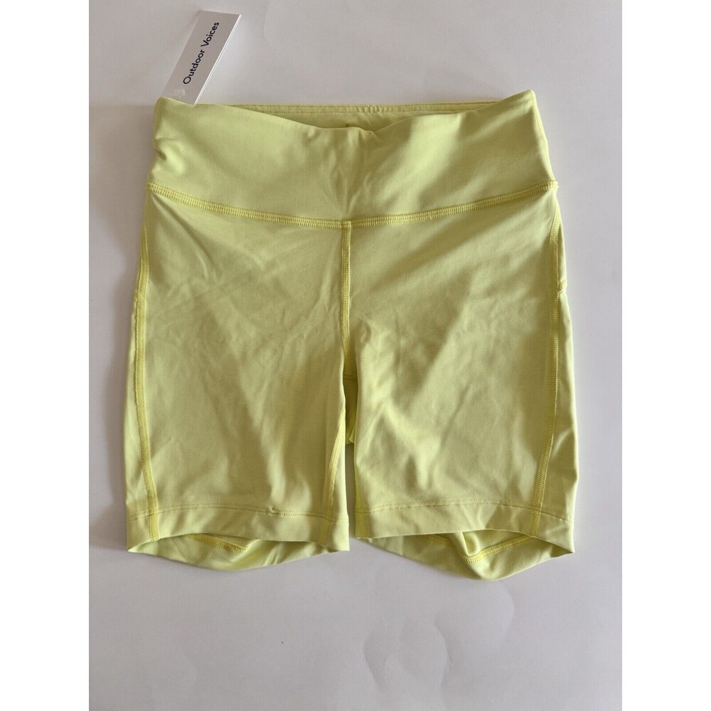Outdoor Voices Move Free 6inch Bike Shorts Neon Yellow Women’s Size Small NWT